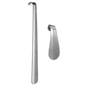 Edelstahl Schuhanzieher 51,5 cm Schuhlöffel 15 cm Set | Schuhanziehhilfe Metall - Bild 1 von 1