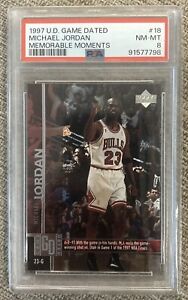 1997-98 Upper Deck Game Dated Memorable Moments #18 Michael Jordan Bulls PSA 8