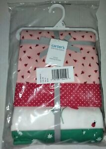 Carters 4 pack Baby Receiving Blankets Ladybugs And Flowers. Pinks, Red , Green.