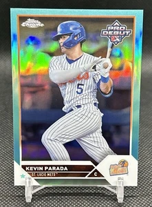 2023 Topps Pro Debut - Chrome Aqua Refractor #PDC-125 Kevin Parada /75 (RC) - Picture 1 of 14