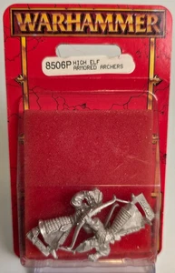 Warhammer High Elf Armored Archers 8506P Fantasy Pewter Unopened RARE OOP 1999 - Foto 1 di 2