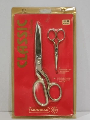 Mundial~Classic Collection~ChromePlated~8” Dressmaker Shears & 4” Embroidery~NEW - Image 1 of 4