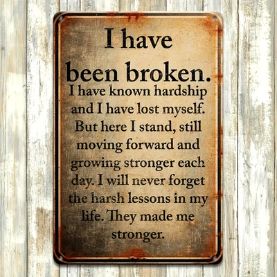 Rustic Motivational Quote Wall Art Plaque Inspirational Home Decor Metal Sign - Image 1 of 4