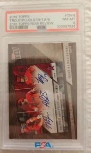 Topps Now Review Trout/Pujols/Ohtani # TN-9 2019 PSA 8 casi nuevo/como nuevo - Imagen 1 de 4