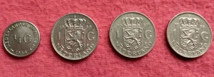 Nl. Antillen/Niederlande Silber-Lot 4 Münzen 1/4-1 Gulden (Juliana 1955-58) - Bild 1 von 2