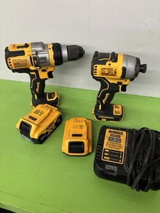 DeWalt DCD999 HammerDrill Driver & DCF809 Impact Driver w/ 2 Batteries & Charger - Picture 1 of 14