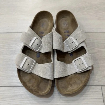 Birkenstock Arizona Sandals Taupe Suede Soft Footbed Size 39 8.5 - Image 1 of 4