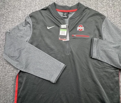 Chaqueta de Campo Ohio State Buckeyes 1/4 Cremallera Para Hombres Talla XL Gris Rojo Nike NCAA Nueva Foto 1 de 4