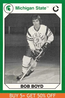 Tarjeta de hockey universitaria Bob Boyd #117 1990 Michigan State Spartans Foto 1 de 2