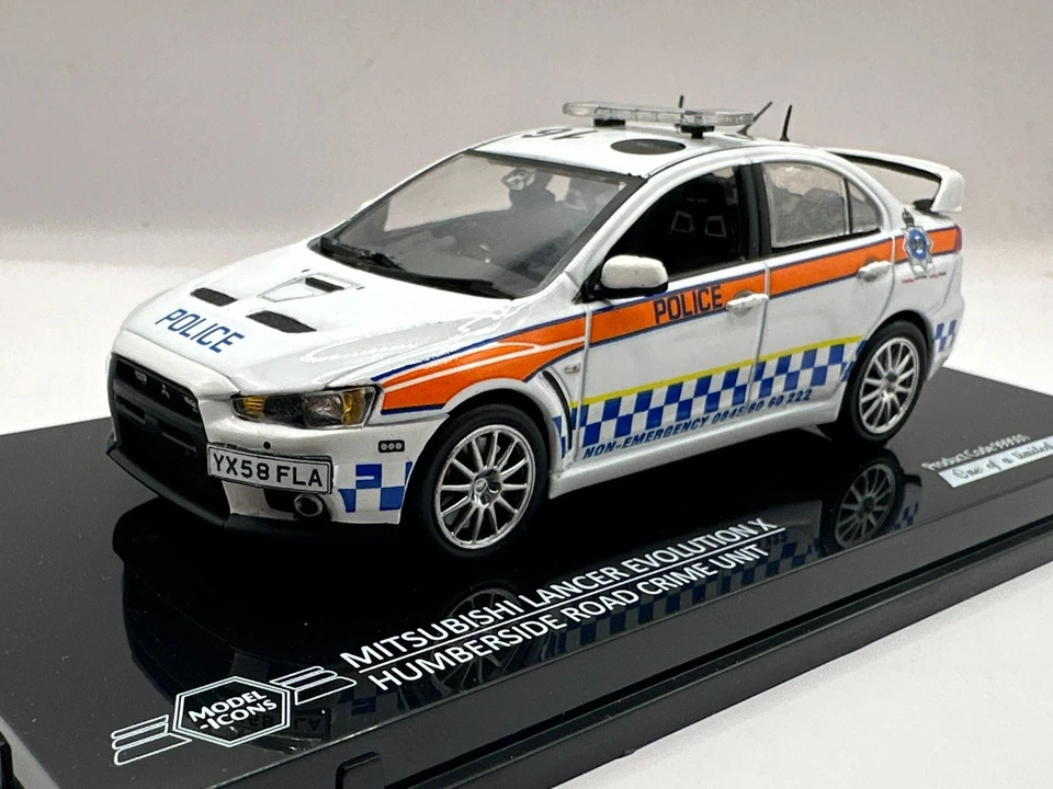 MODELO ICONOS MITSUBISHI LANCER EVO X HUMBERSIDE COCHE DE POLICÍA 1/43 999501 edición limitada Foto 1 de 4