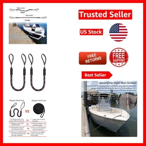 Easy Use Bungee Dock Lines - 4ft Stretches to 5.5ft, Secure Your Boat with Ease - Bild 1 von 8