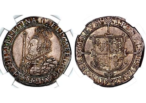 1601-02 Elizabeth I Great Britain Silver Halfcrown Half Crown 1/2C NGC AU58 - Picture 1 of 6