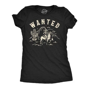 Mujer Buscada Retro Vaquera Divertida Camiseta Gráfica Sarcástica Camiseta Para Damas - Imagen 1 de 6