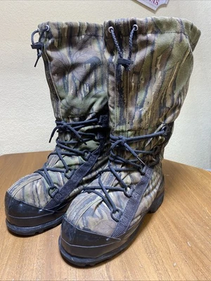 Sorel Glacier 男式 8 隔热防水冬季靴羊毛衬里 Realtree 迷彩 — 第 1/4 张图片