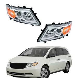 Headlights For Honda Odyssey 2011-2017 Headlamp Left+Right Side Halogen Chrome - Picture 1 of 11
