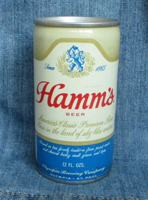 VINTAGE HAMM'S BEER CAN Empty Steel Pull Tab Olympia Brewing Company CF2 - Image 1 of 4