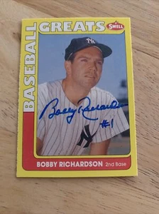 TARJETA DE BOBBY RICHARDSON FIRMADA NUEVA YORK YANKEES AUTOMÁTICA. Swell 1990 gran béisbol - Imagen 1 de 2