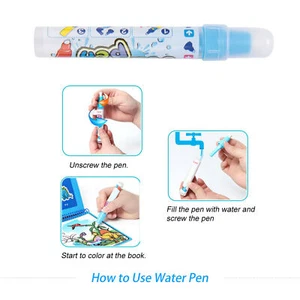 Water Drawing Coloring Painting Book Baby Kids Toys Early Education(zoo)♡ - Picture 1 of 12