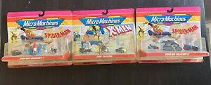 1993 GALOOB ALL 3 MICRO MACHINES SPIDER-MAN # 1 & 2 + X-MEN COLLECTOR SETS NEW!