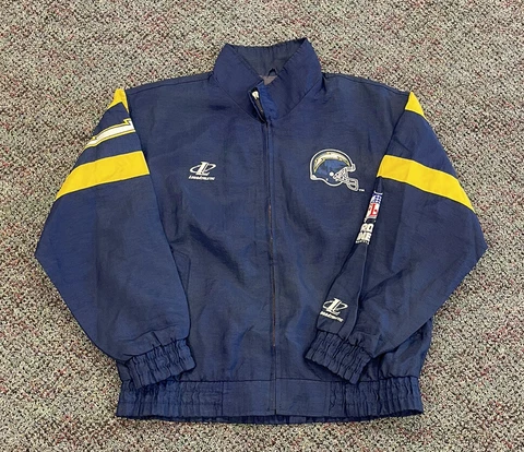 Vintage San Diego Chargers Logo Athletic Pro Line Zip Up Jacket Size Medium Cover
