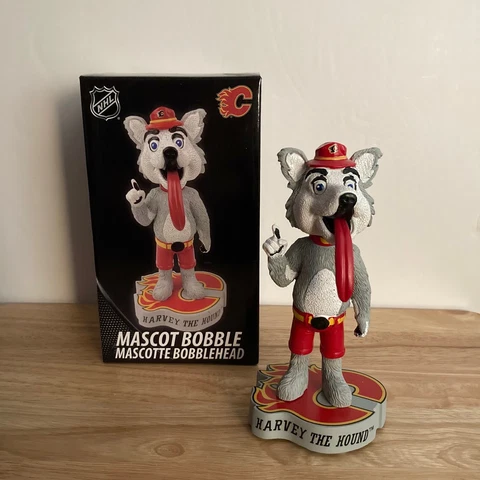 NHL Calgary Flames Harvey The Hound Mascot Bobblehead *LIMITED EDITION TO 2018* Cover