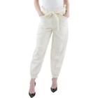 Polo Ralph Lauren Womens Ivory Linen Ankle Paperbag Pants Trousers 25 BHFO 8623