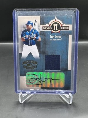 2005 THROWBACK COLLECTION!  TONY GWYNN!  AUTO!  #/50!  PLAYER WORN RELIC! - Image 1 of 2