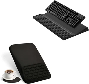Keyboard Wrist Rest Pad with Ergonomic Mousepad Solid Black - Picture 1 of 12