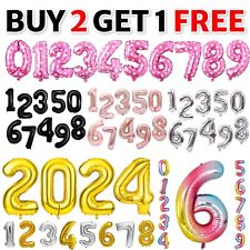 Number Balloons FOIL Birthday 16'' Balloon LARGE Letters Party Wedding DECOR UK