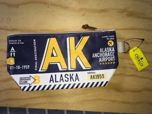 CHALO Anchorage Alaska Airport Makeup / Cosmetic Zipper Pouch Souvenir Bag - Picture 1 of 9
