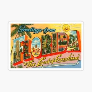 florida greetings sunshine state  Sticker laptop/ tumbler / wall sticker