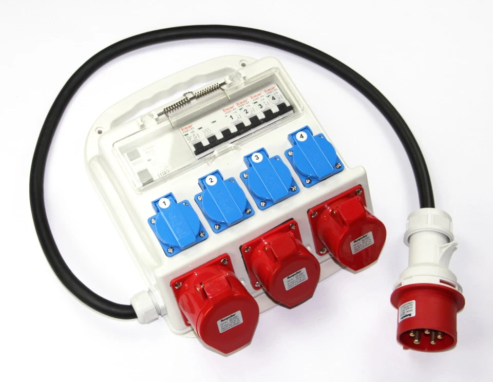 Stromverteiler CEE Adapter Baustromverteiler Kraftstrom Starkstrom Verteiler - Bild 1 von 1