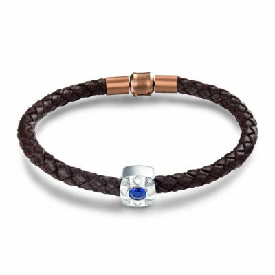 18ct White Gold Deep Blue Sapphire and Diamond Unisex Bracelet VS — 第 1/3 张图片
