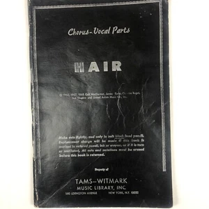 Vintage 1968 Chorus- Vocal Parts "Hair" Musical Tams-Witmark Library - Picture 1 of 7