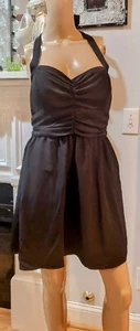 NWT Lily Rose Black Halter Mini Dress with Side Pockets, Juniors Size Med - Imagen 1 de 8
