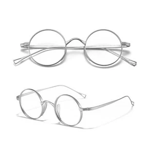 Round Vintage Titanium Eyeglasses Frames Mens Womens Classic Retro Spectacles d - Picture 1 of 11