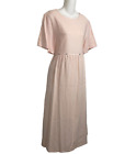 Coldwater Creek Dress Size Large Small Long Pink Linen Tied Waist Pullover Tunic