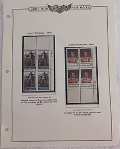 U.S - 1968 - 1969 - LOT OF PLATE BLOCKS ON ALBUM PAGES - MNH - #909 - Picture 1 of 8