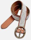 NWT $69.50 Lucky Brand Beaded Brown Leather Belt M