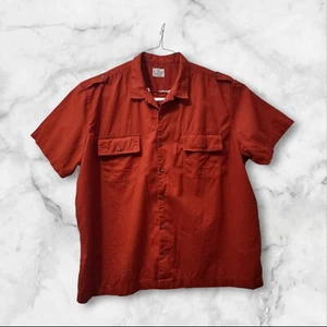 Mutual Weave Mens Shirt 4XL Orange Short Sleeve Linen Blend Camp Outdoors Summer - Picture 1 of 10