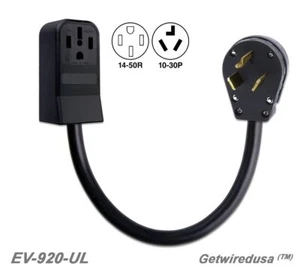 EV Ladegerät Adapter 3-polig auf 4-polig - für Tesla, Leaf & andere (10-30P)(14-50R) - Bild 1 von 4