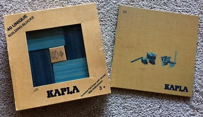 KAPLA 40 Unique Building Blocks Blue & Light Blue Full Color Art Book COMPLETE - Image 1 of 4