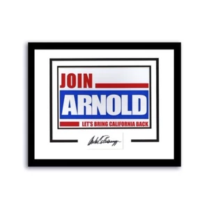 ARNOLD BLACKEGGER AUTOGRAFO FIRMATO INCORNICIATO 11x14 DISPLAY ATTORE GOVERNATORE CALI - Foto 1 di 1