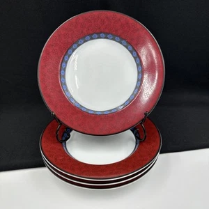 Dansk Quiltings Ruby Flowers Set Of (4) 7 1/2” Bread & Butter Plates Stoneware - Picture 1 of 15