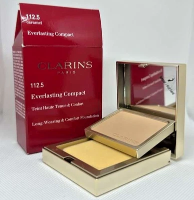 Clarins Everlasting Compact Long Wearing Foundation 0.3 Oz 112.5 Caramel NIB - Image 1 of 2