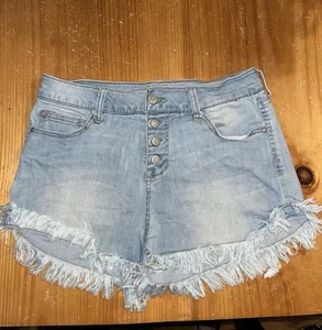 Celebrity Pink Shorts jeans cutoff high rise light Girly Girl 7/28 distressed - Picture 1 of 12