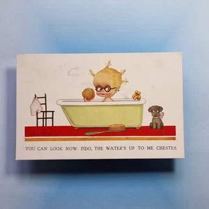 Vera Paterson Postal C1920 Water Chesties Perro Niño Vasos Hora del Baño - Imagen 1 de 2