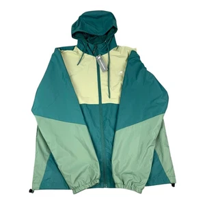 New Balance Full Zip Jacket Wind/Water Resistant Lined Hooded, Green, Men's MED - Picture 1 of 12