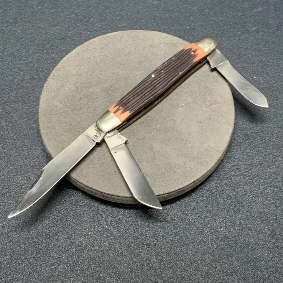 Cuchillo de Bolsillo de Colección Queen Cubertería 3 Hojas para Almacenador Hoja Plegable Hecho en EE. UU. Foto 1 de 4