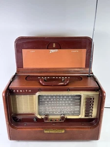 1958 Zenith A600L Trans-Oceanic Leather Brown Radio - Picture 1 of 10